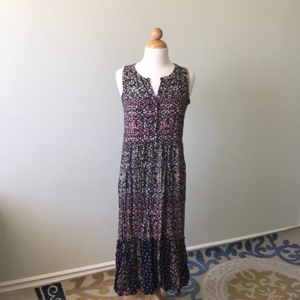 Art Class Tiered Sundress. Boho Girls XL
